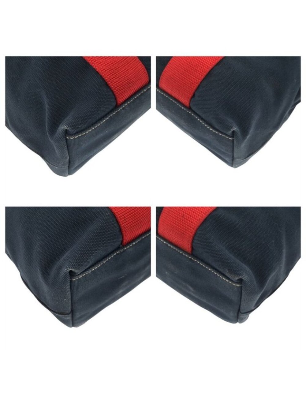 Prada Sports Canapa Navy Red Canvas Tote - Picture 3 of 9